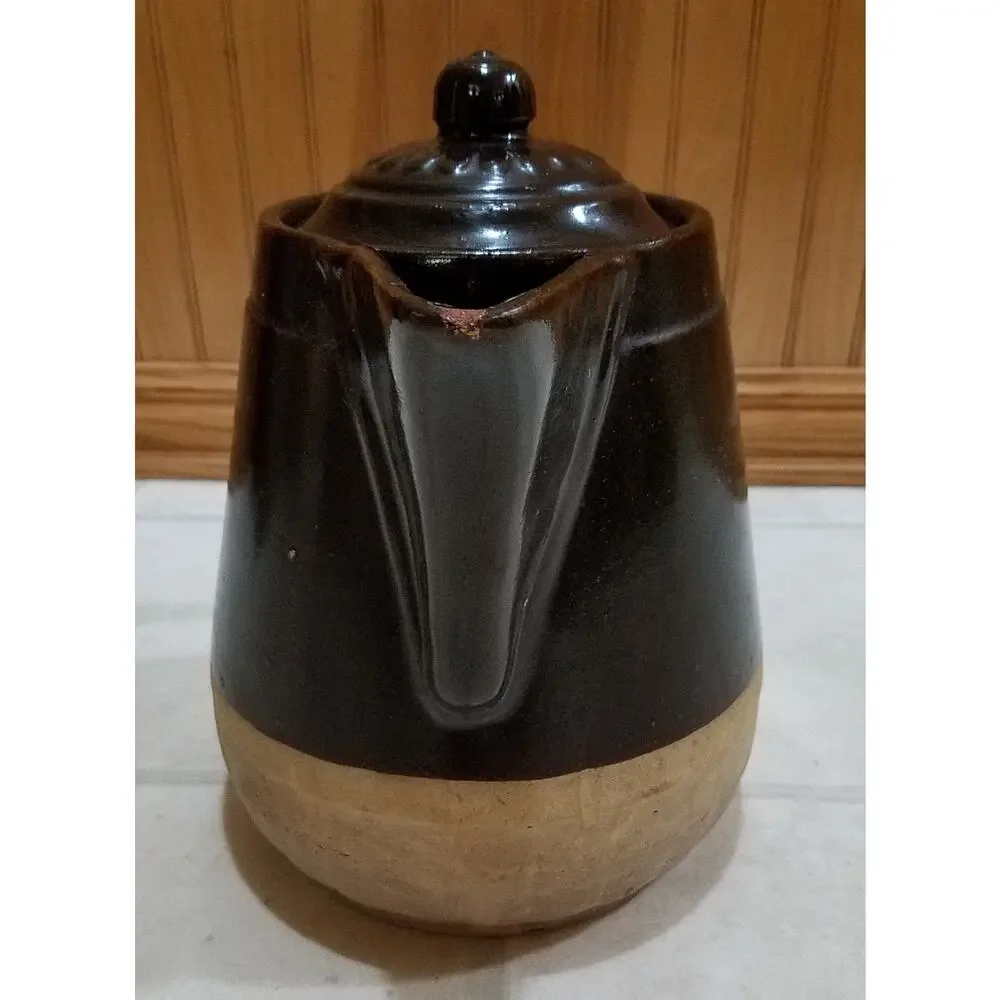 Antique Aluminum Clay Kaolin Coffee Pot Farmhouse Decor